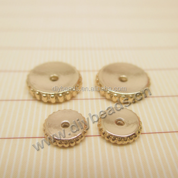 High Quality 6/9mm 24K Gold Filled Beads Rondelle Wheel Spacer Beads For Bracelet Jewelry Set Earring