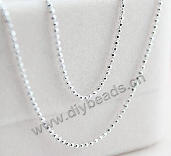 925 sterling silver bead shape platinum plated color finished necklace chains