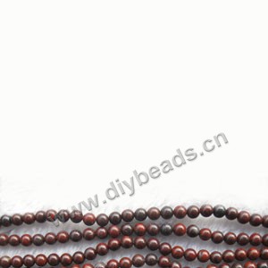 Bead, brecciated jasper (natural), 4mm round, B grade, Mohs hardness 6-1/2 to 7. Sold per 16-inch strand.