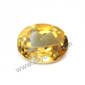 Gem, citrine (heated), 9x7mm faceted oval, A grade. Sold per pkg of 4.