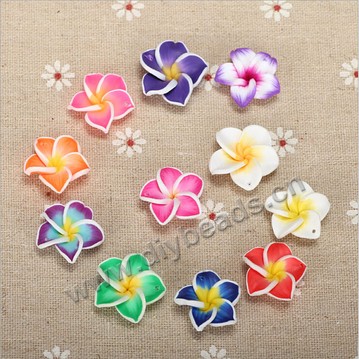 Bead, polymer clay,mixed color,20x8mm flower. Sold per pkg of 5.
