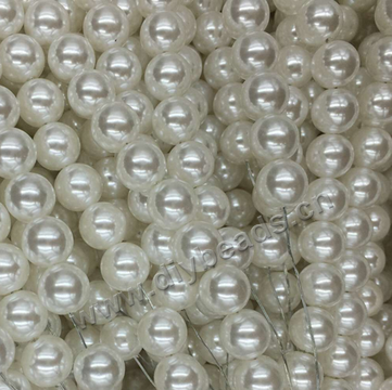 Imitation pearl,acrylic pearl, white color,12mm round, full hole. Sold per pkg of 500pcs