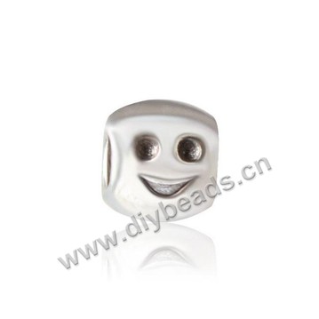 Bead,big-hole beads,silver zinc alloy ,9*8.5mm, Sold per pkg of 500ps