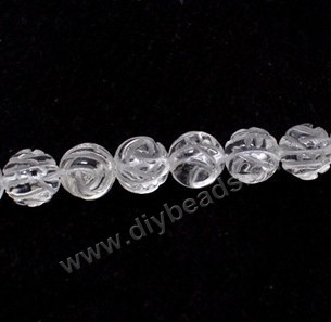Bead,clear quartz crystal (natural), 8mm carved double side flower. Sold per 15-inch strand