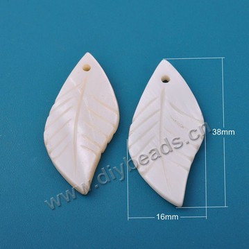 Bead,freshwater shell ( natural ),white,38*16mm ,leaves.Sold per pkg of 1000pcs.
