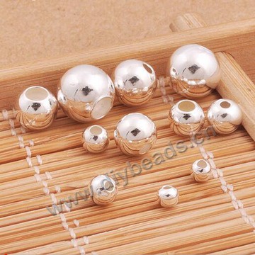 Round smooth 925 sterling silver beads ,Sold per pkg of 100pcs