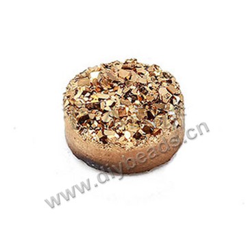 Natural druzy agate,multicolor natural agate flat round druzy stone, 8mm, No metal inlay