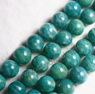 Bead, amazonite (natural), 8mm round. Sold per 15-inch strand