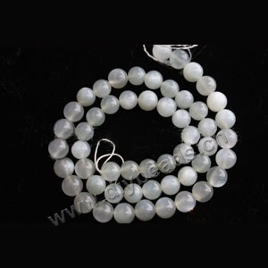 Bead, white moonstone (natural), 6mm round. Sold per 16-inch strand