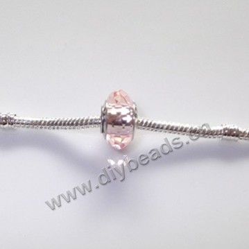beads,glass, large hole beads pink, 14x8.5mm. Sold per pkg of 20ps