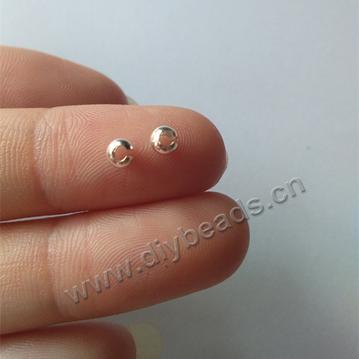 Wholesale 3mm 925 sterling silver C shape spacer beads connection clasp accessories for jewelry making