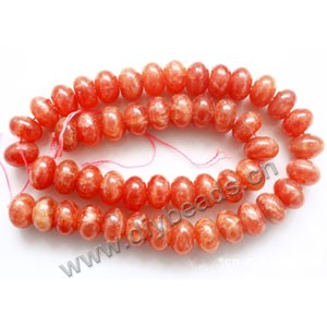 Bead, rhodochrosite (dyed), 7x11mm rondelle. Sold per 15-inch strand