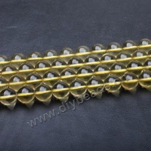 Bead, Citrine (Dyed), 4mm round, Sold per 15-inch strand