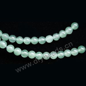 Bead, green aventurine (natural), 6mm round. Sold per 15-inch(38cm) strand.