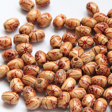 Beads,flower pattern,round,7*10mm. Sold per pkg of 100pcs