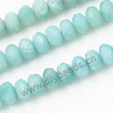 Bead, natural amazonite, 4*6mm facted rondelle. Sold per pkg of 15-inch strand.