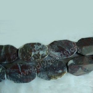 Bead, brecciated jasper (natural), 14x18mm faceted flat rectangle, Mohs hardness 6-1/2 to 7. Sold per 16-inch strand