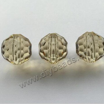 30mm two holes champagne color transparent round facted acrylic beads