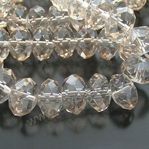 bead,glass,champagne ,9x12mm hand-faceted rondelle,72ps/strand,A grade