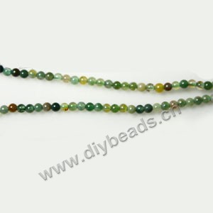 Bead, India agate (natural), 2mm round. Sold per 15-inch strand.
