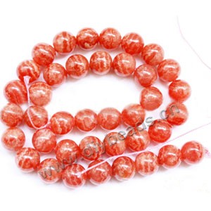 Bead, rhodochrosite (dyed), 10mm round. Sold per 15-inch strand