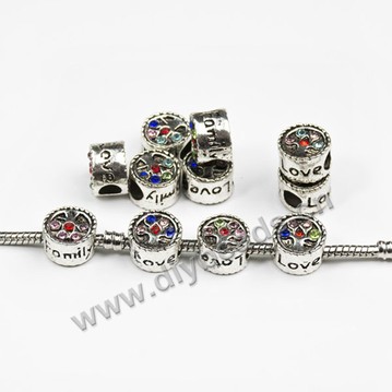 Bead,big-hole bead,alloy,silver Abacus,Sold per pkg of 10ps