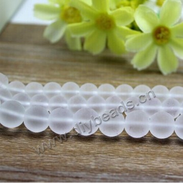 Bead, clear quartz crystal (natural), 12 mm white  round shape. Sold per 15-inch strand
