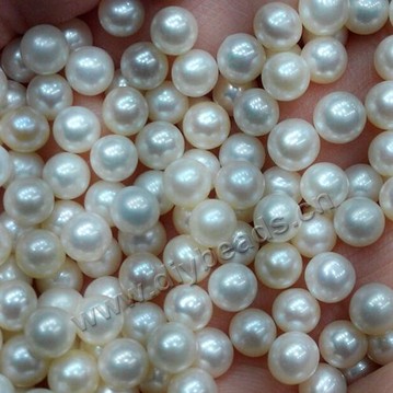 Pearl,cultured freshwater,white,5-5.5mm round, AAA grade. Sold per pkg of 50pcs