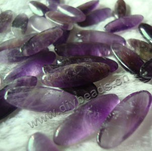 Cabochon, amethyst (natural), 23x8mm long oval, Mohs hardness 7. Sold per pkg of 10.