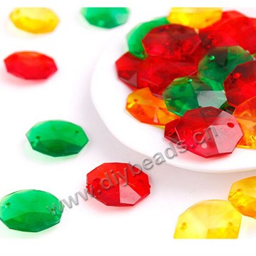 Bead,crystal acrylic,Octagon beads,mixed color,23x23mm size,sold per package of 500grams