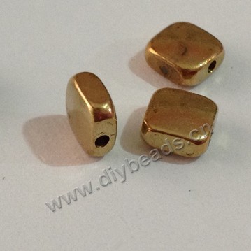 Bead,big-hole beads,brass bead ,square shape,5.2*5.2*4mm, Sold per pkg of 200ps