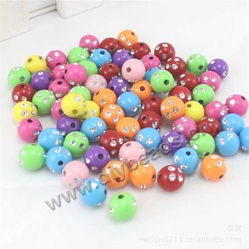 Bead, acrylic, diamond mixed color, 8mm round. Sold per pkg of 500gram