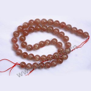 Bead, strawberry quartz (natural), 6mm round, Sold per 15-inch strand