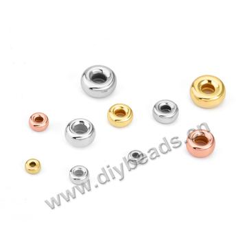 New product jewelry findings flat round wheel shape 925 sterling silver spacer beads for jewelry making 