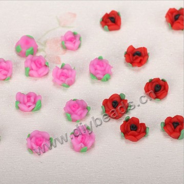 Bead, polymer clay,mixed color,6x3mm flower. Sold per pkg of 5.