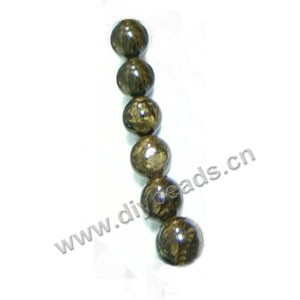Bead, bronzite (natural), 12mm round. Sold per 16-inch strand.