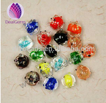 wholesale Cheap lampwork glass beads pig beads night glowing 14mm 