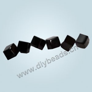 Bead, black agate (dyed), 8x8mm dice. Sold per 16-inch strand.