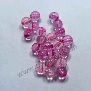 Bead, acrylic, lucid red, 10mm round. Sold per pkg of 100ps