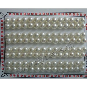 Pearl, cultured freshwater , white, 6-6.5mm half-drilled button, AAA grade.Sold per pkg of 80 pairs