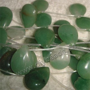 Bead,  green aventurine (natural), 18x25mm top-drilled puffed teardrop. Sold per pkg of ten 16-inch(40cm) strand