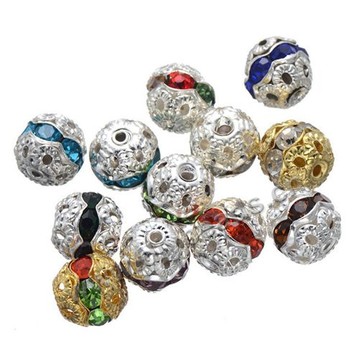 Bead,big-hole beads,copper,mixed colors,8mm,Sold per pkg of 50pcs