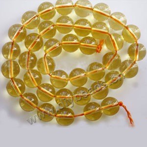 Bead, citrine (SYN),10mm round, A grade. Sold per 15-inch strand,approximately  39 beads . 