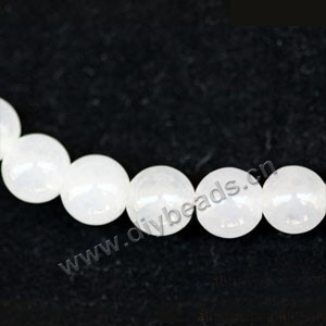 Bead, white jasper (natural), 14mm round. Sold per 15-inch strand