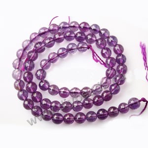 Bead, amethyst (imitation), 6mm  128-faceted round. Sold per 15-inch strand,approximately  65ps.