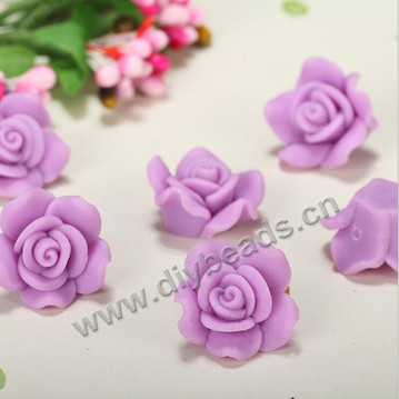 Bead, polymer clay,purple,20x12mm flower. Sold per pkg of 5.