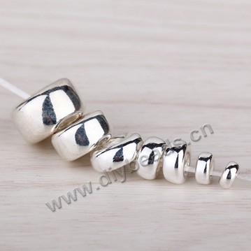 Spacer Bead, 925 sterling silver, flat round, 10mm diameter, 4.5mm hole, silver, Sold per pkg of 1 bag-(5 pieces).