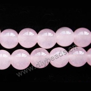 Bead, pink jasper (dyed), 14mm round. Sold per 15-inch strand