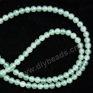 Bead, green aventurine (natural), 4mm round. Sold per 15-inch(38cm) strand.