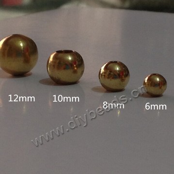 Bead, brass round beads, 6mm,  ntural brass color  Sold per pkg of 1 bag-200 pieces.